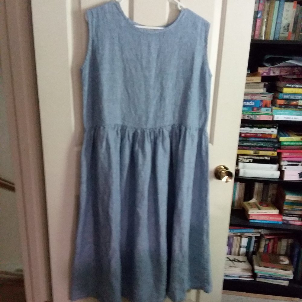 Linenfairytales Blue Linen Dress XL